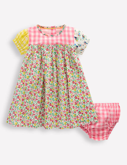 Gathered Woven Dress-Hotchpotch Multi