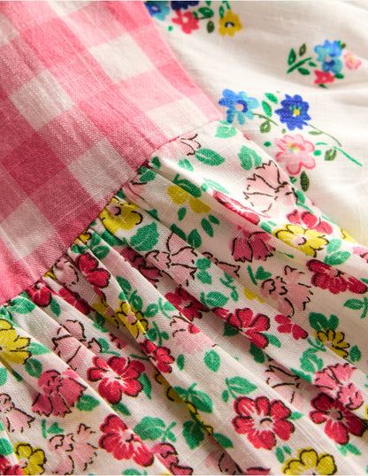 Gathered Woven Dress-Hotchpotch Multi