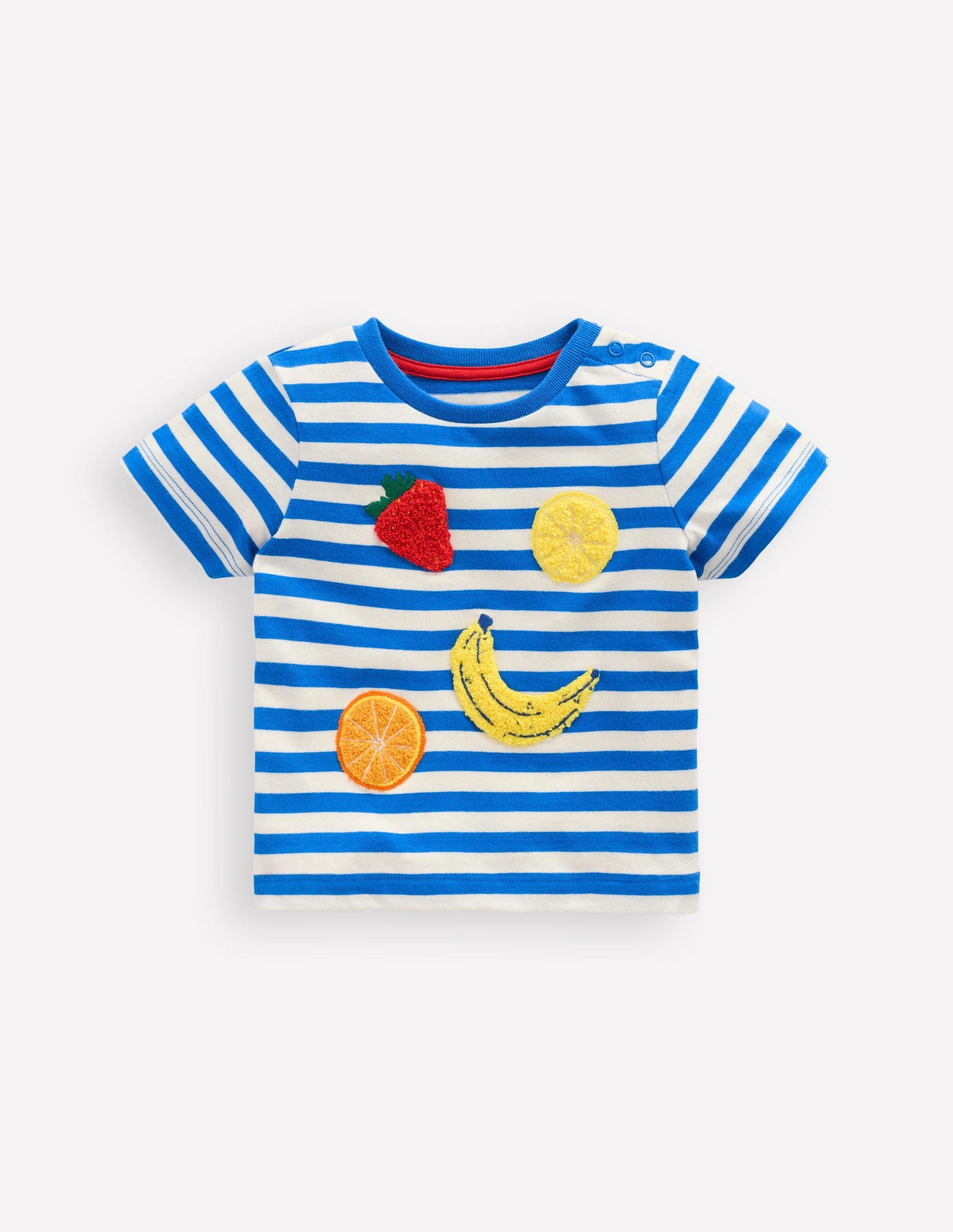 Logo Interest T-Shirt-Blue Stripe Fruit-4