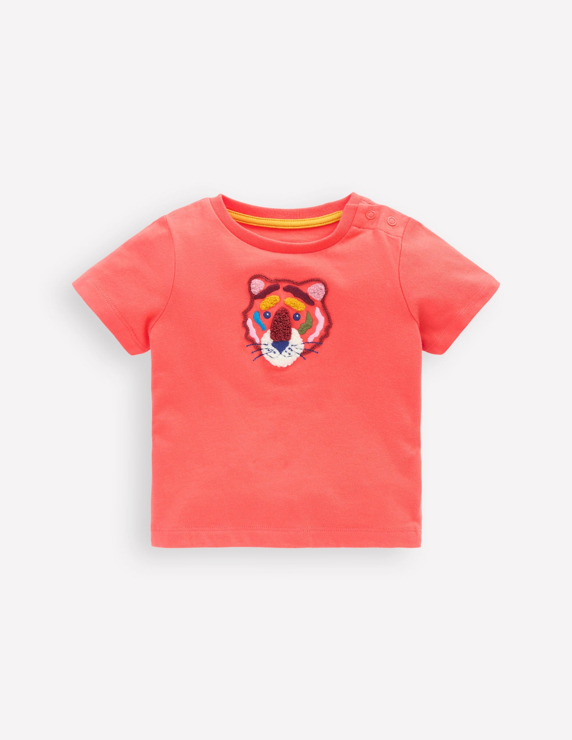 Logo Interest T-Shirt-Hot Coral Tiger-3