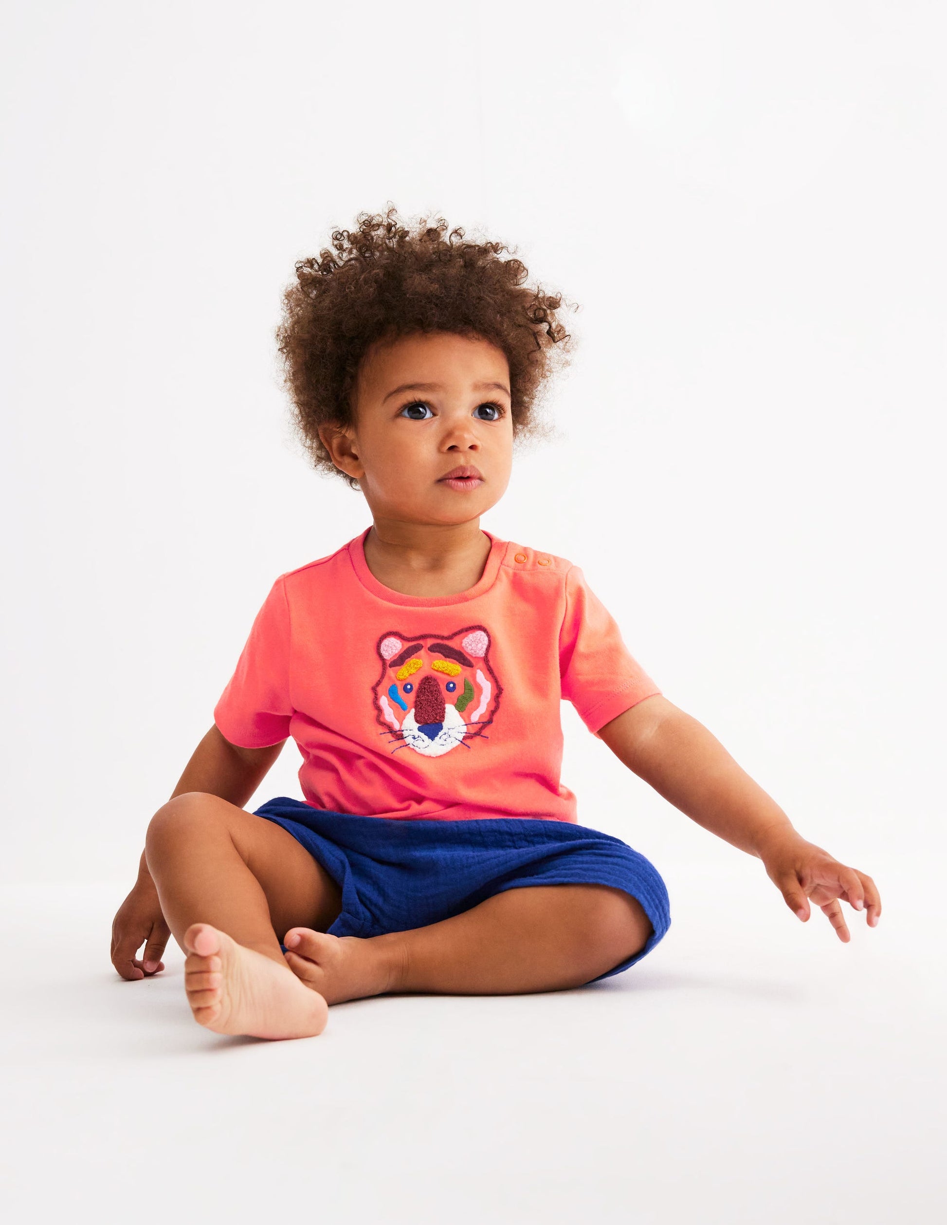 Logo Interest T-Shirt-Hot Coral Tiger-1