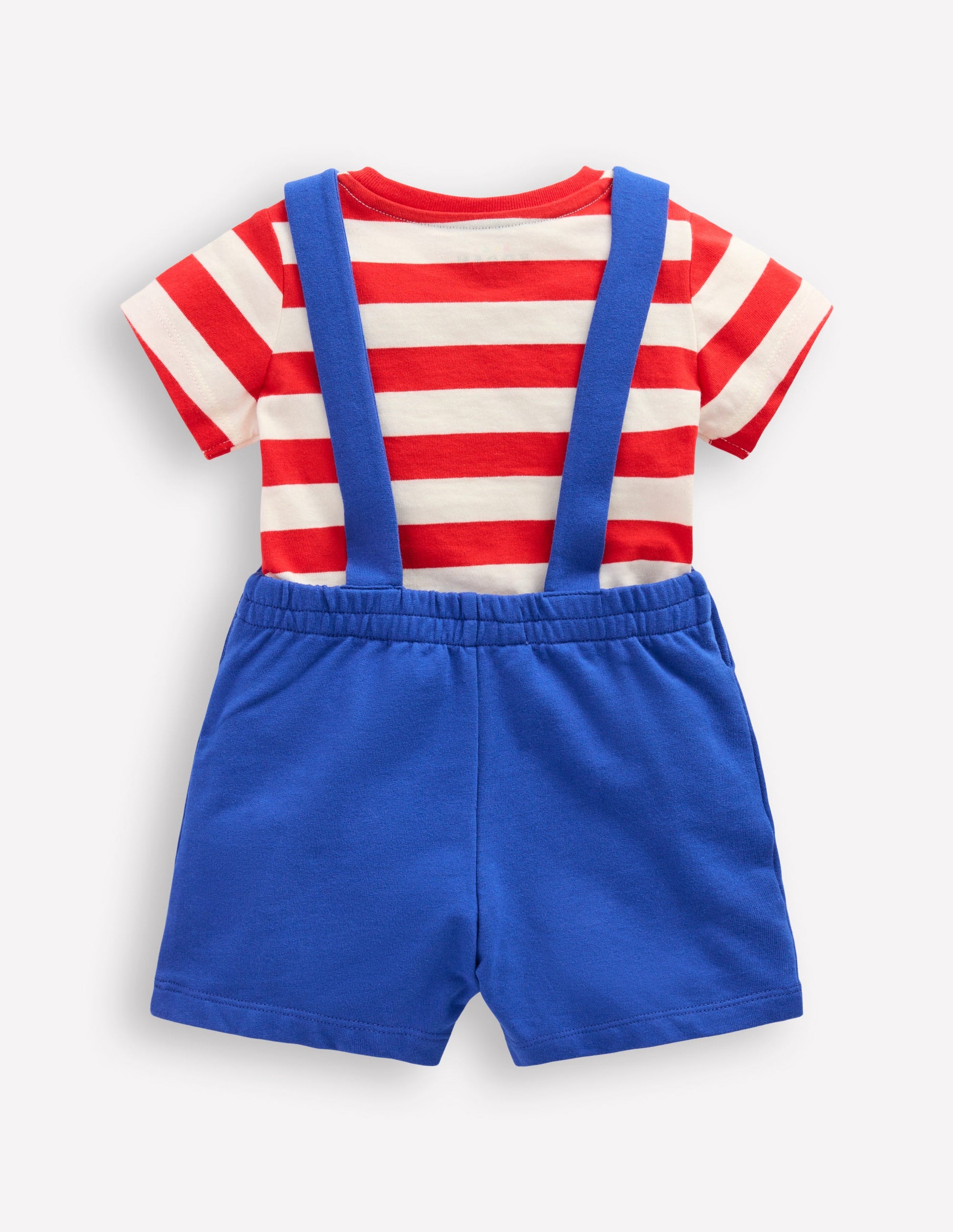 Boucle Jersey Dungaree Set-Navy Fruit-6