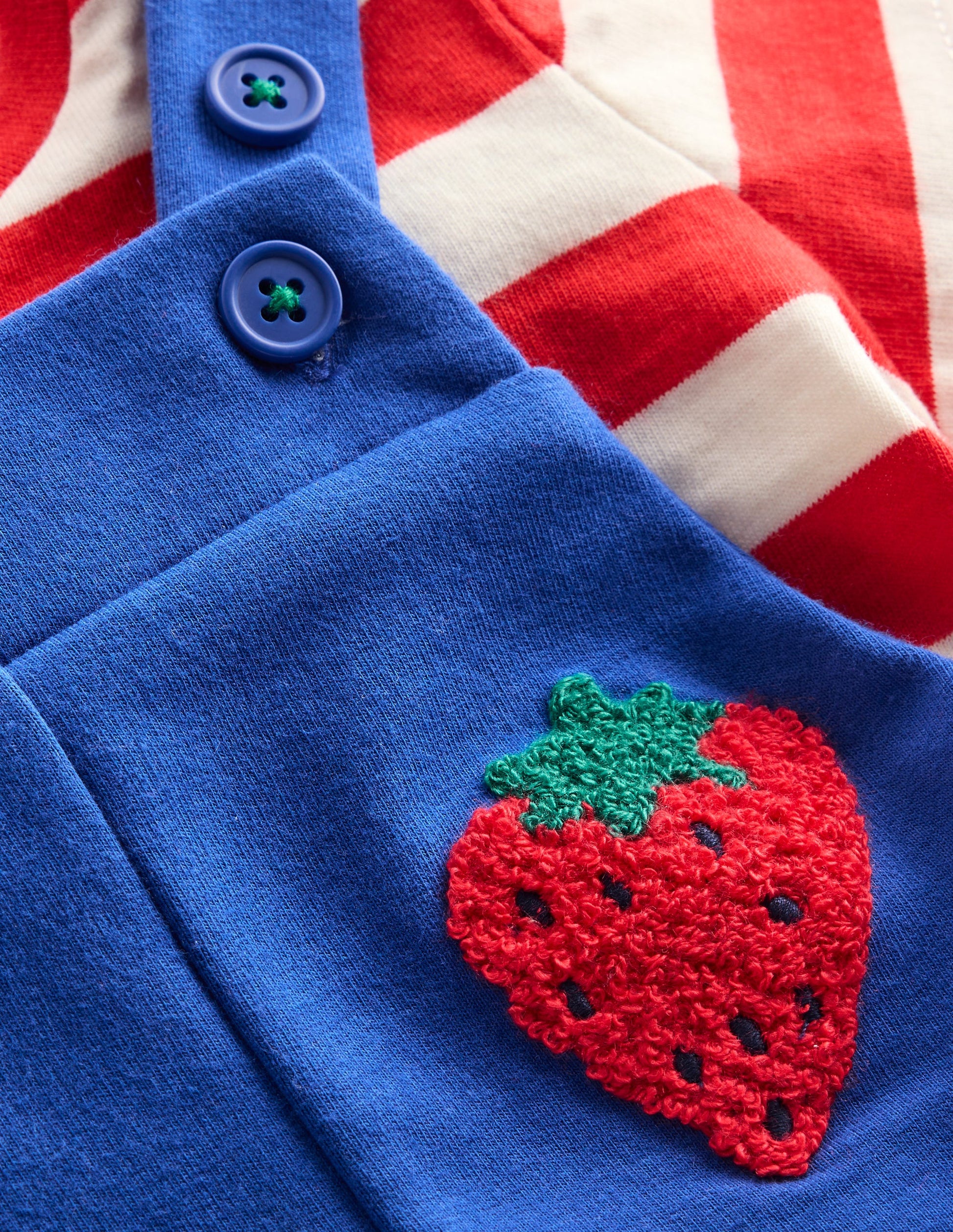 Boucle Jersey Dungaree Set-Navy Fruit-7