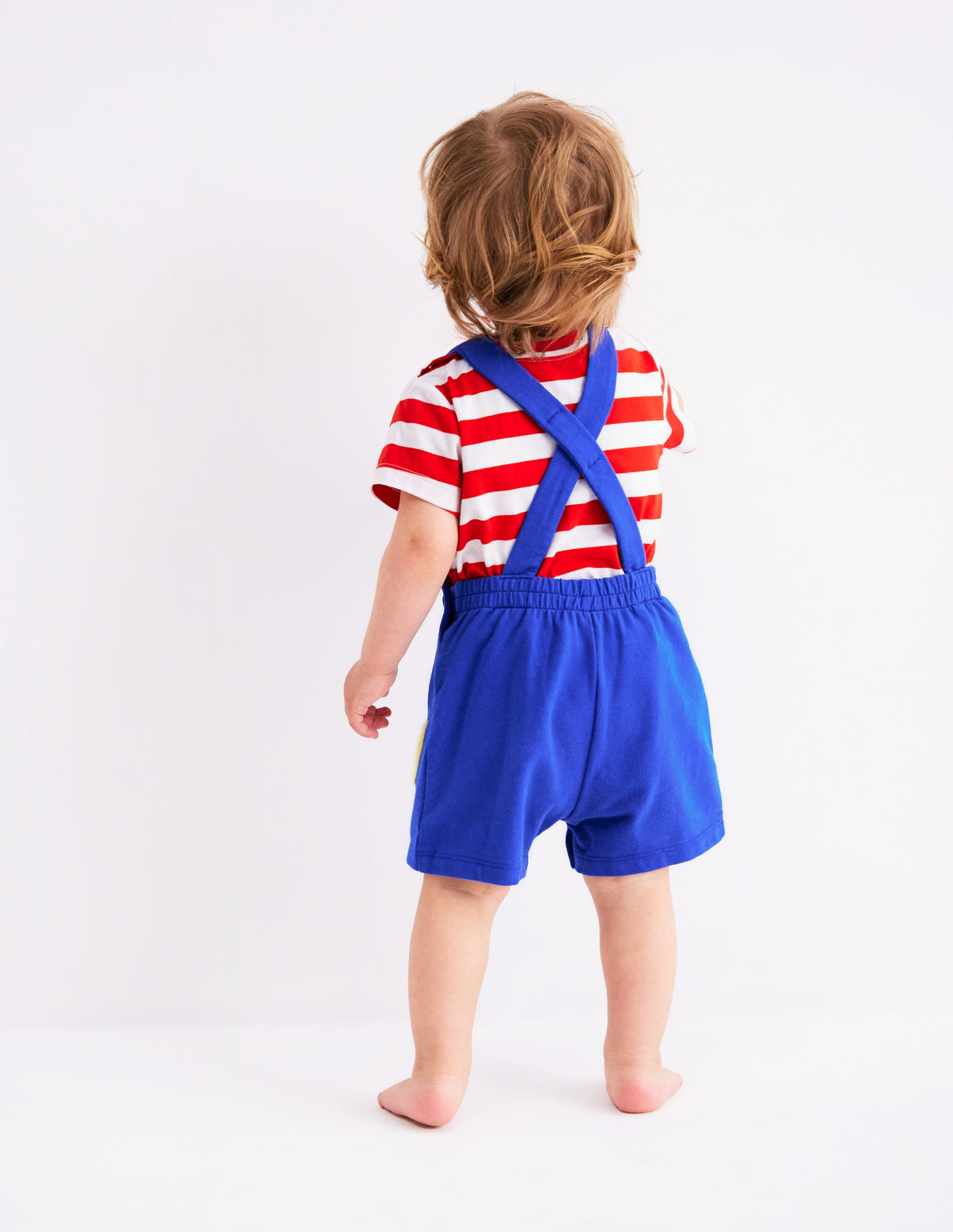 Boucle Jersey Dungaree Set-Navy Fruit - Image 2