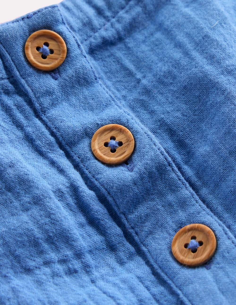 Double Cloth Dungaree Set-Peacock Plume Blue Fruit-7