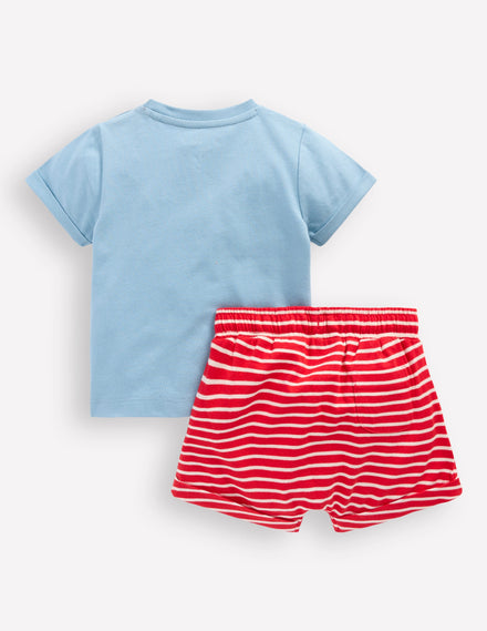 Superstitch Jersey Short Set-Blue Transport Set