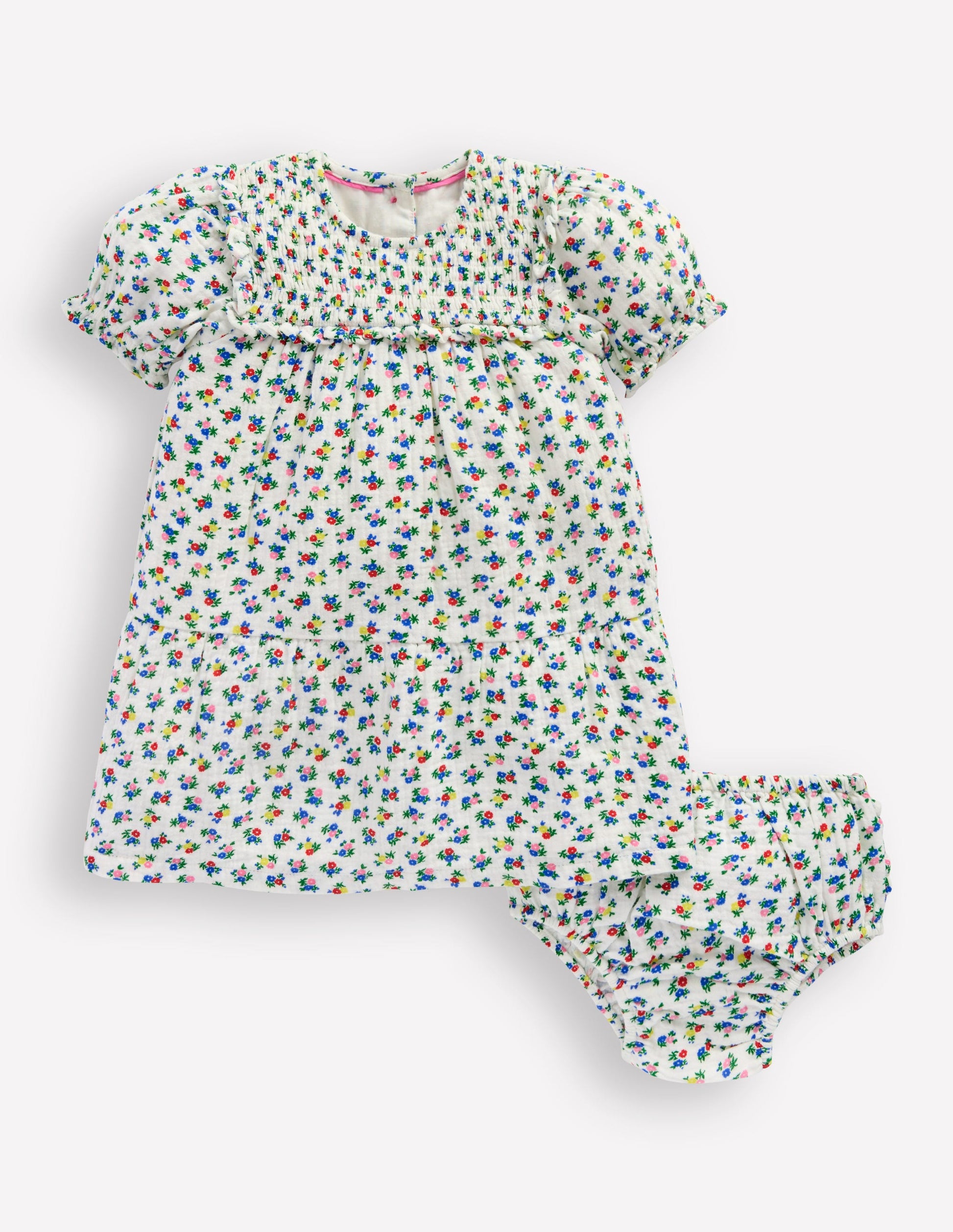 Double Cloth Dress-Soft Ivory Ditsy-2