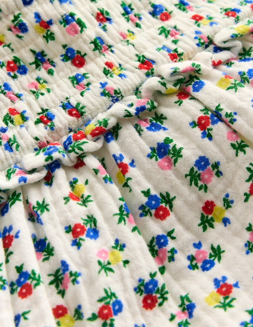 Double Cloth Dress-Soft Ivory Ditsy
