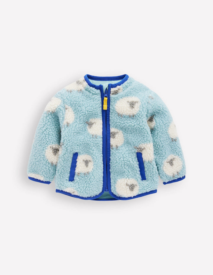 Cosy Borg Jacket-Vintage Blue Sheep