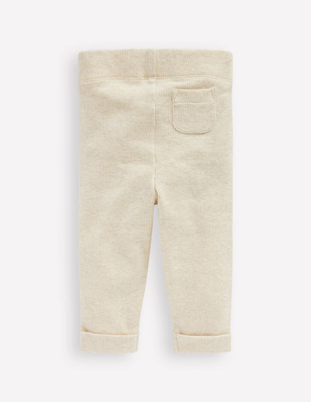 Ribbed Marl Leggings-Oatmeal Marl