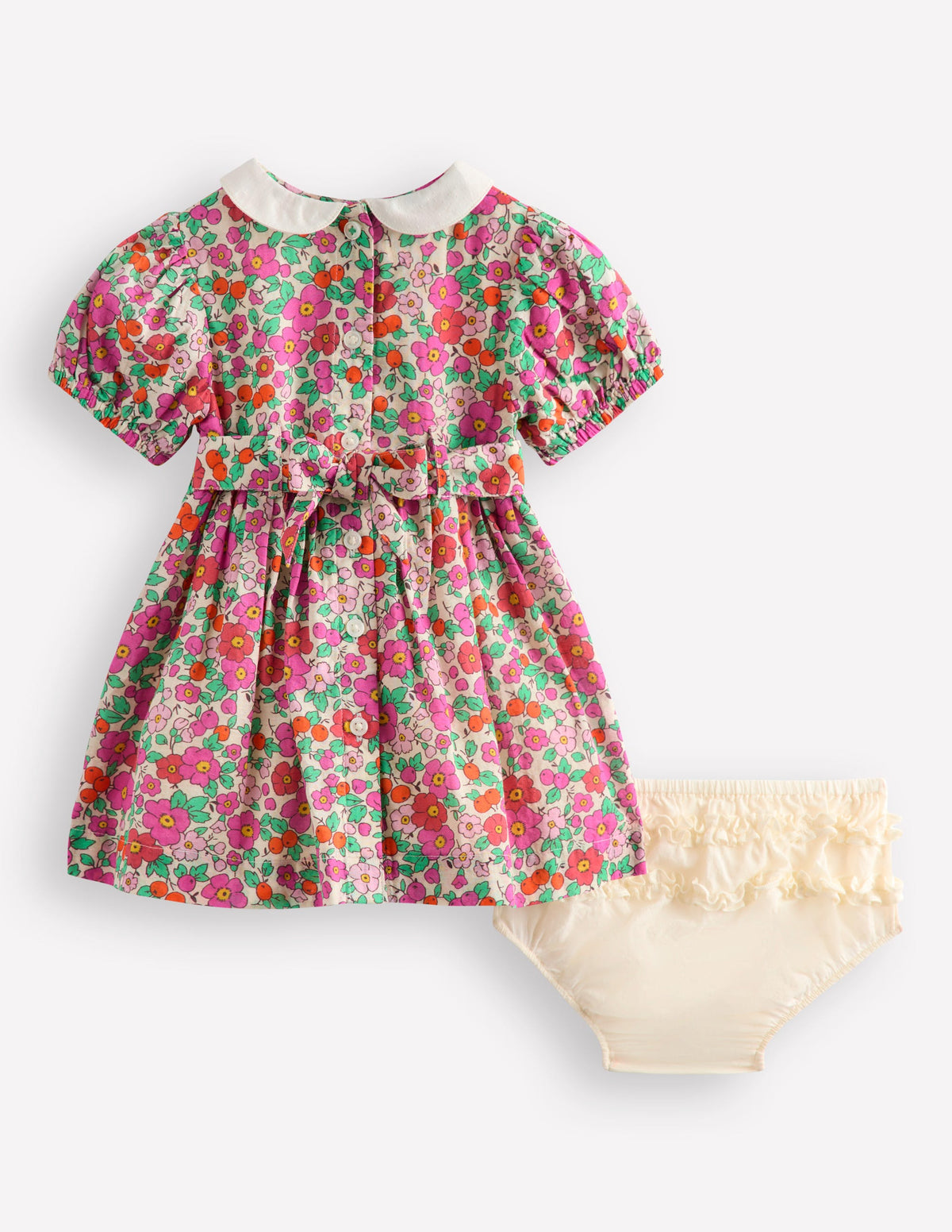 Traditional Smock Dress-Pink Apple Blossom - Image 2