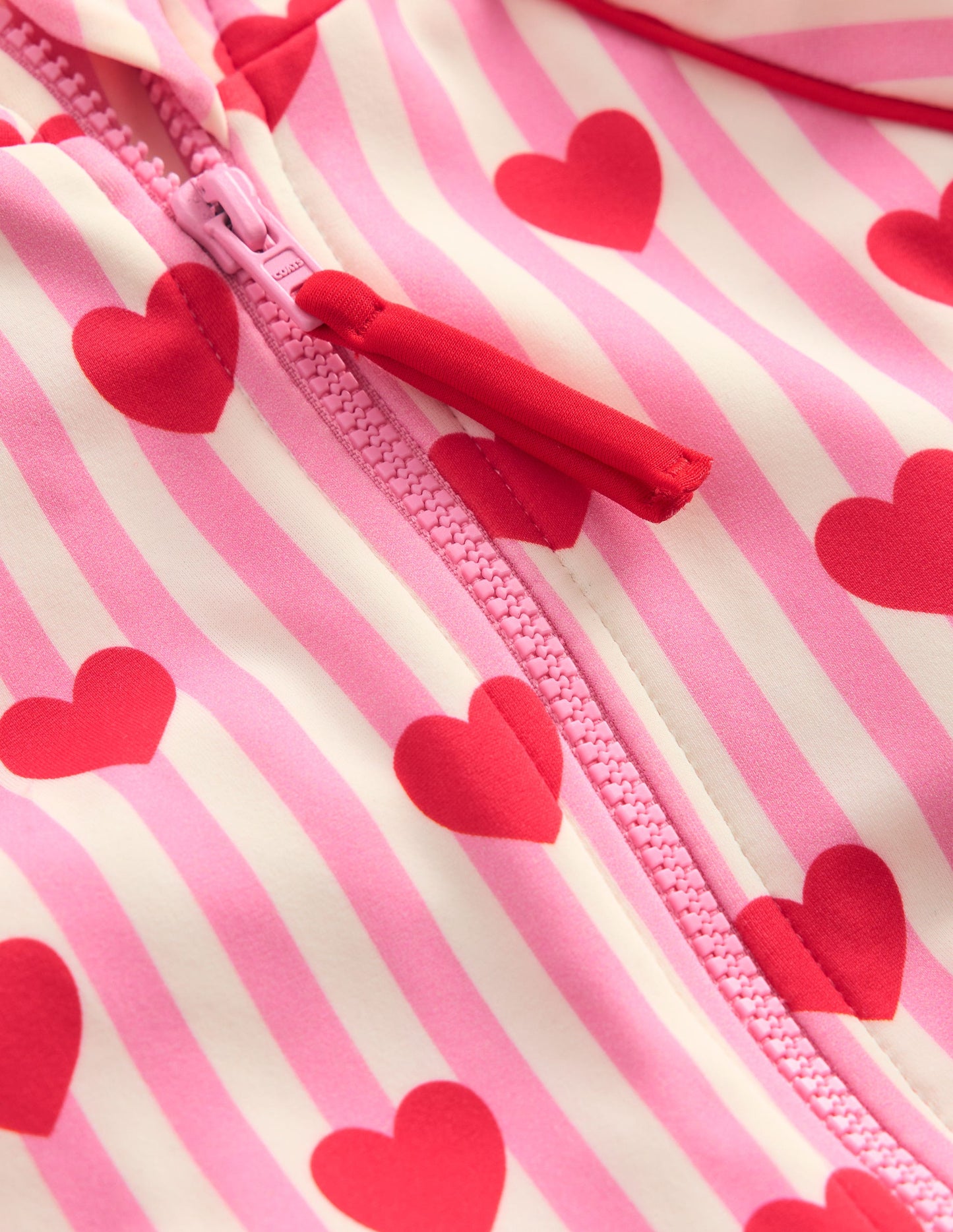 Printed Sun Safe Surfsuit-Bubblegum Pink Heart Stripe