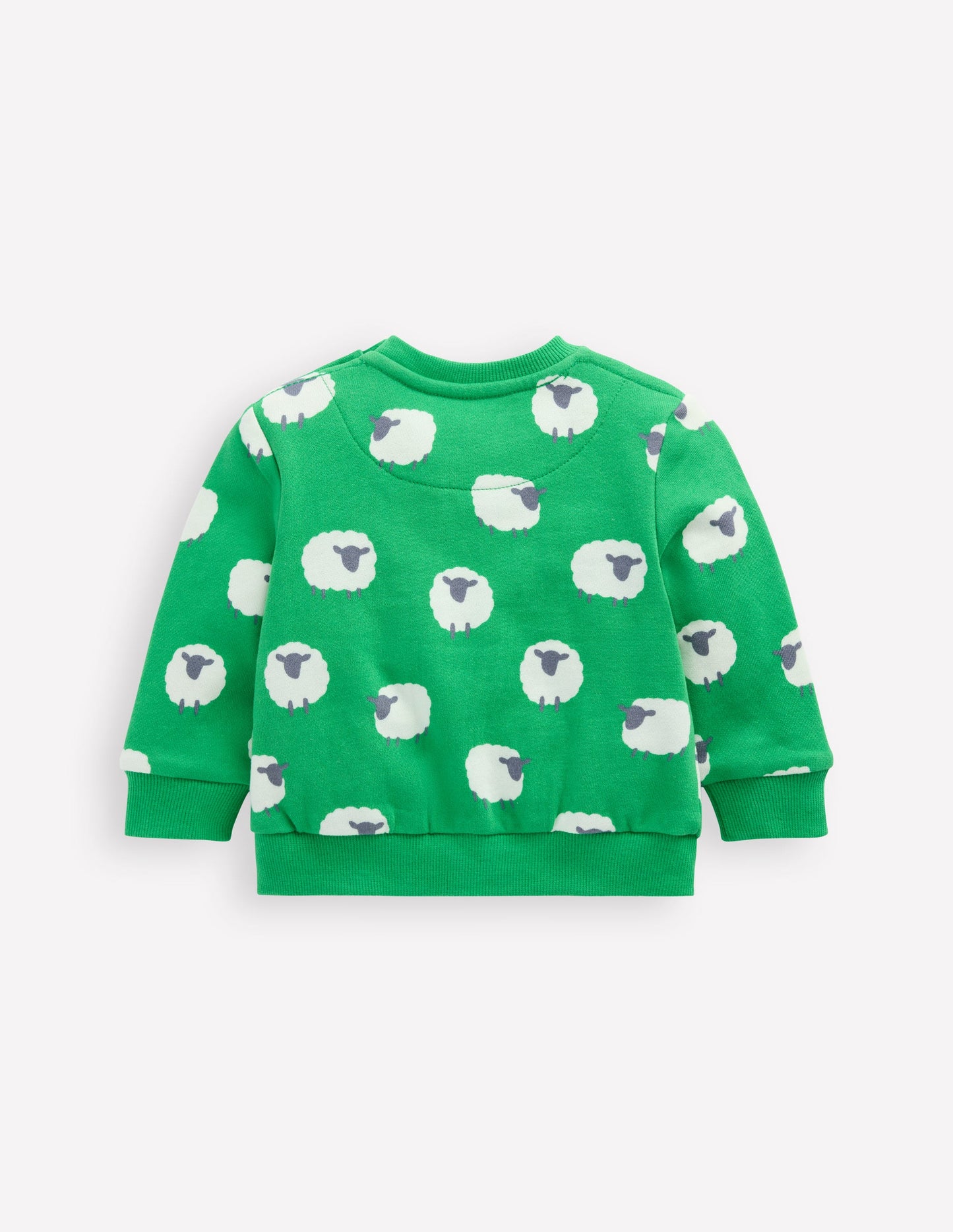 Printed Sweatshirt-Sapling Green Sheep