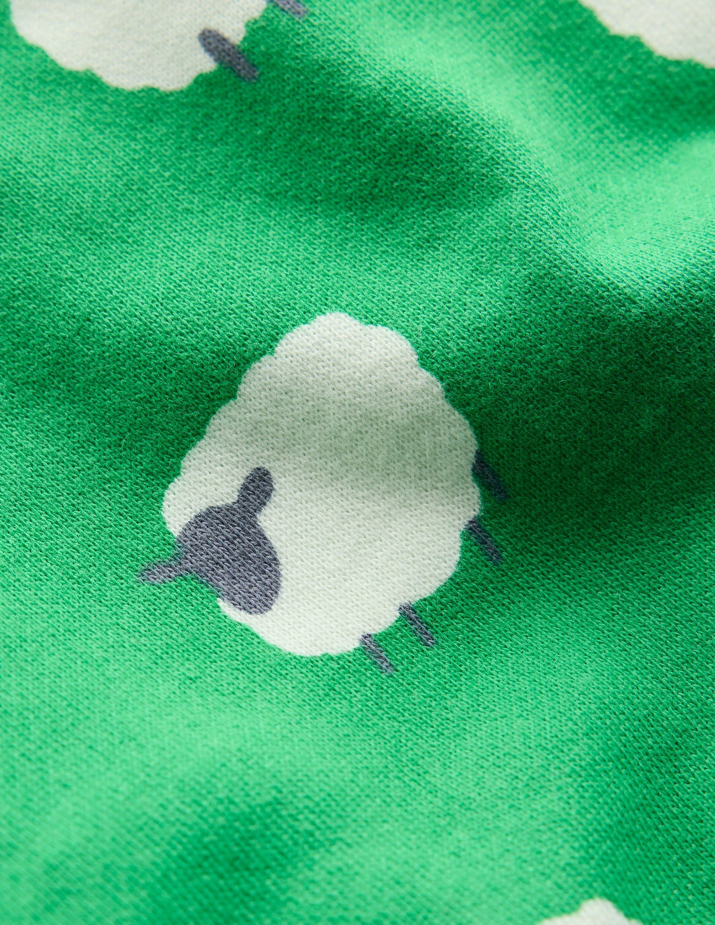 Printed Sweatshirt-Sapling Green Sheep