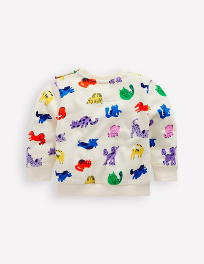 Boys Sweatshirt-Multi Spaced Rainbow Pets