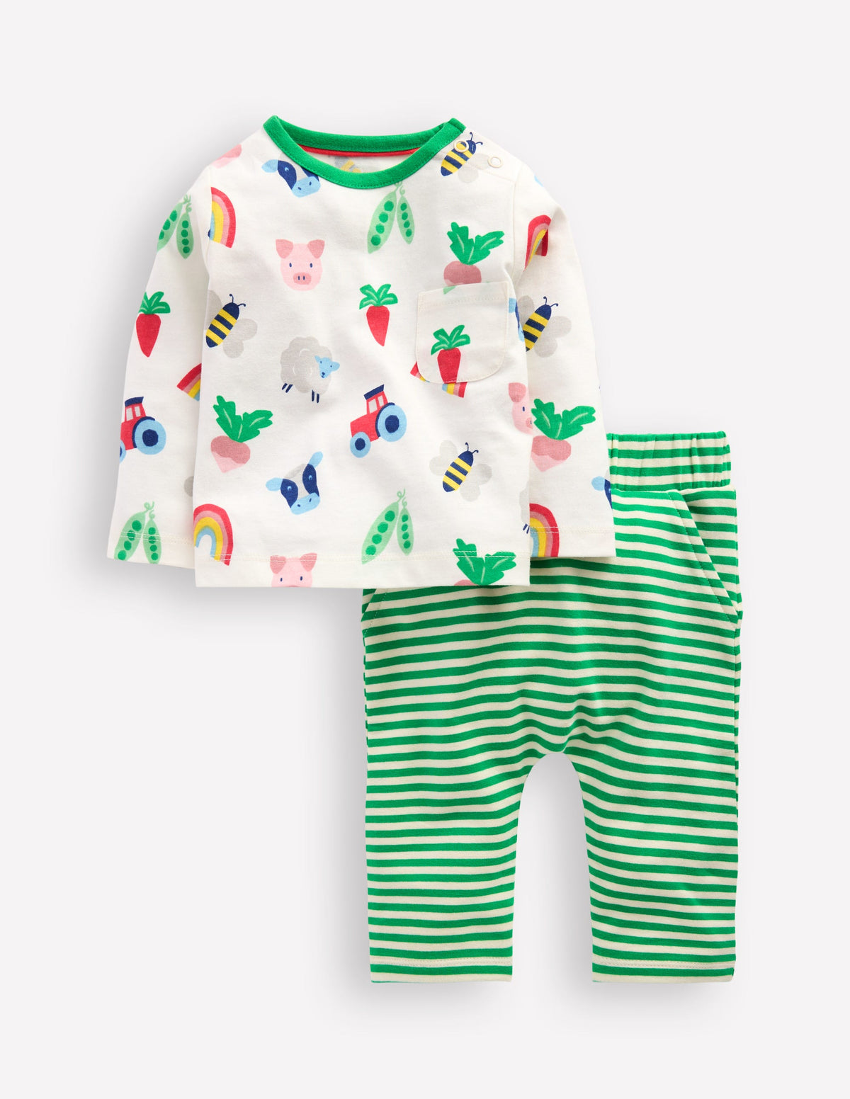 Printed Jersey Play Set-Soft Ivory Farm - Image 1