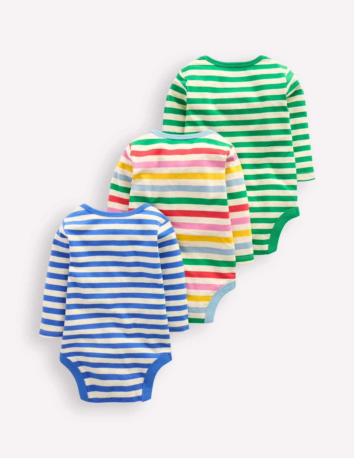 Boys 3 Pack Bodies-Oatmeal Multi Stripe