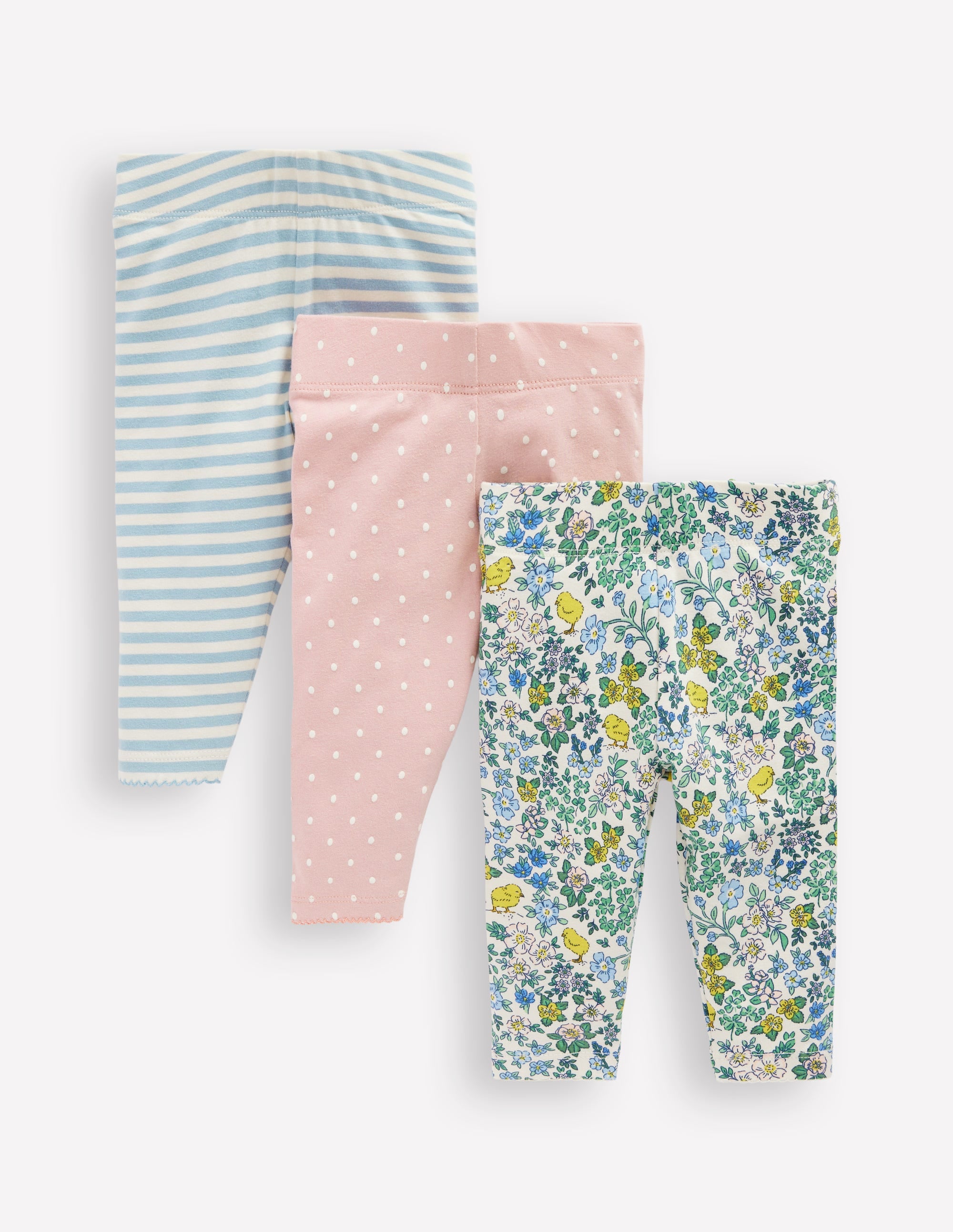 3-pack Cotton Leggings-Multi Chick Floral - Image 1
