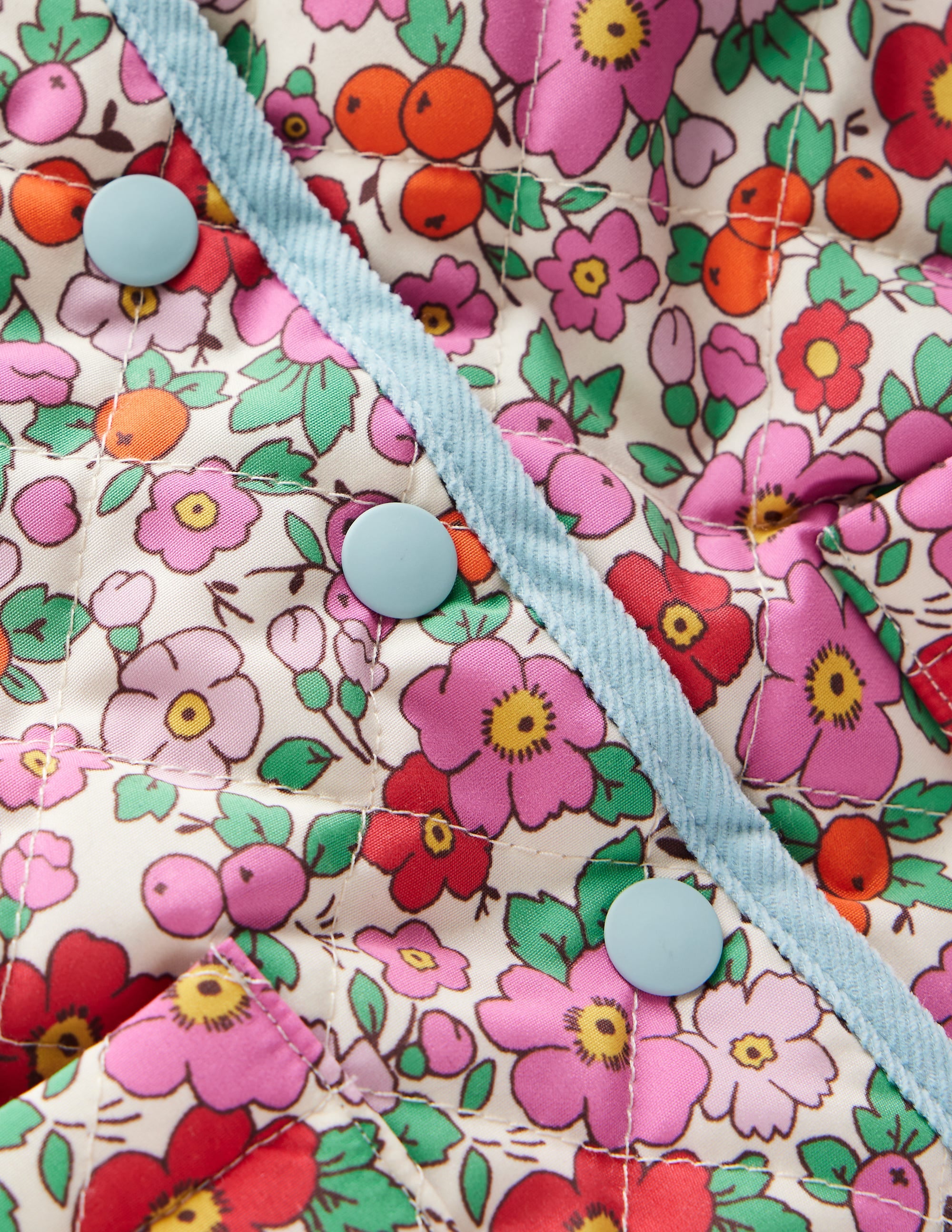 Quilted Hooded Jacket-Pink Apple Blossom Floral - Image 3