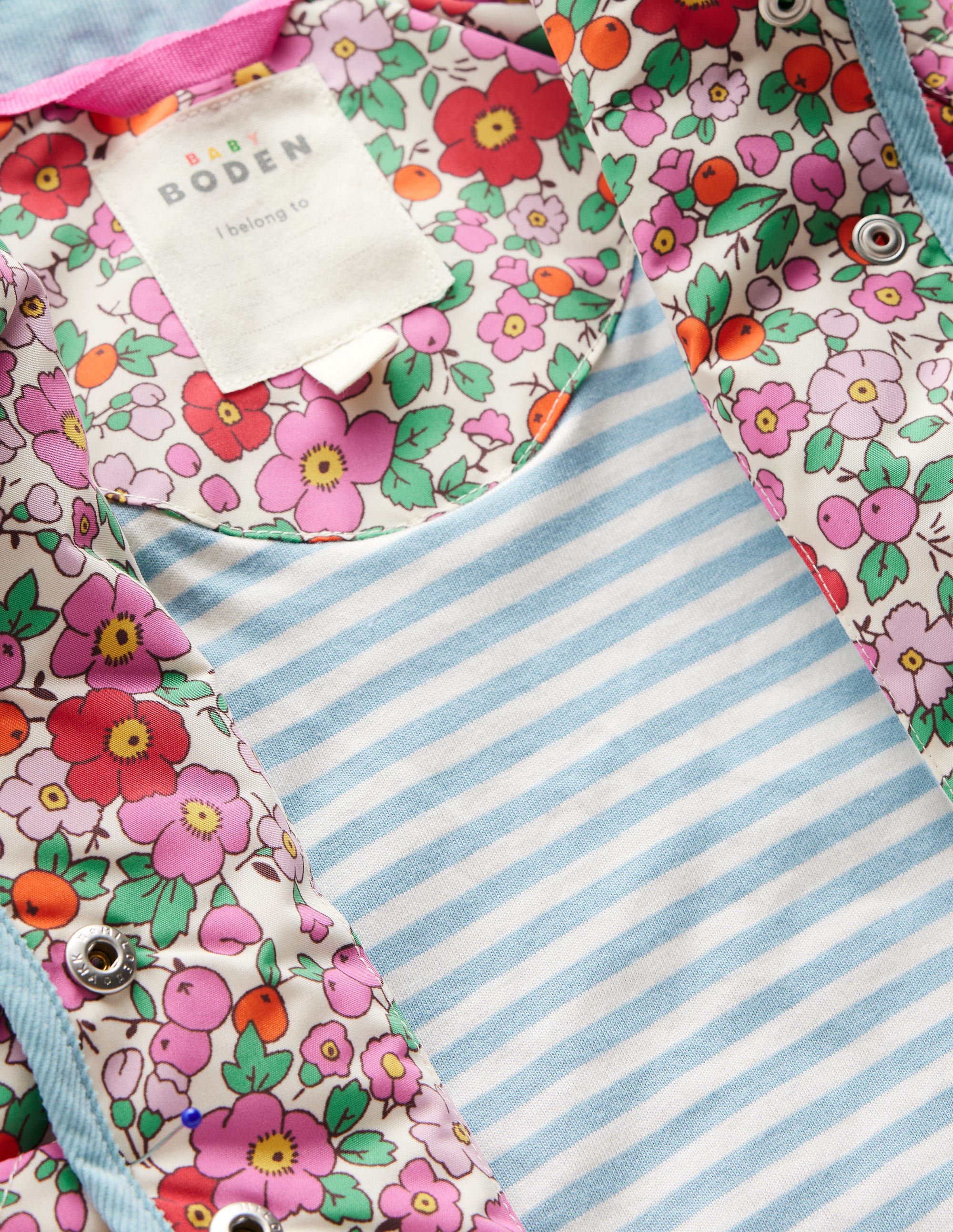 Quilted Hooded Jacket-Pink Apple Blossom Floral - Image 5
