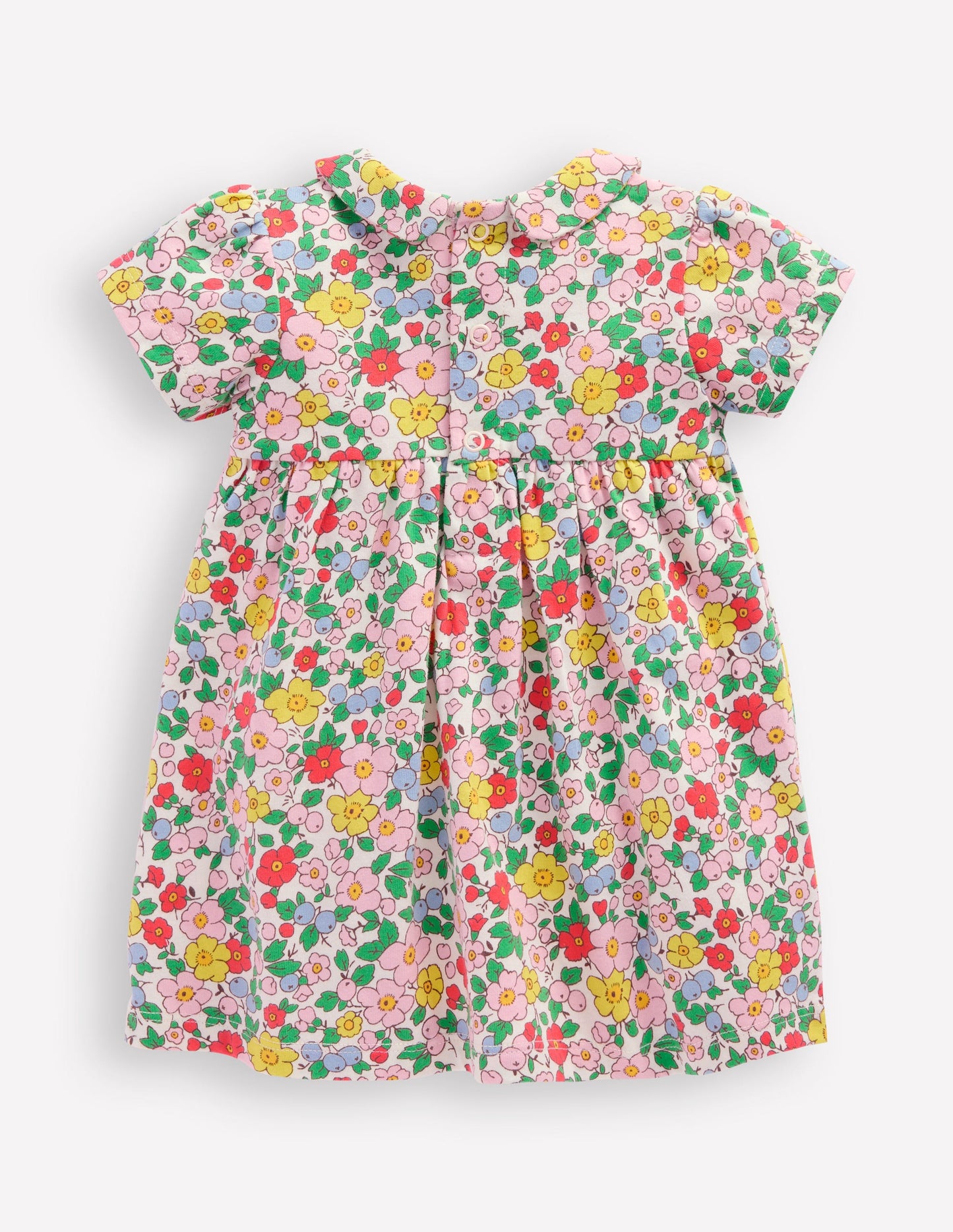 Jersey Peter Pan Collar Dress-Vanilla White Apple Blossom