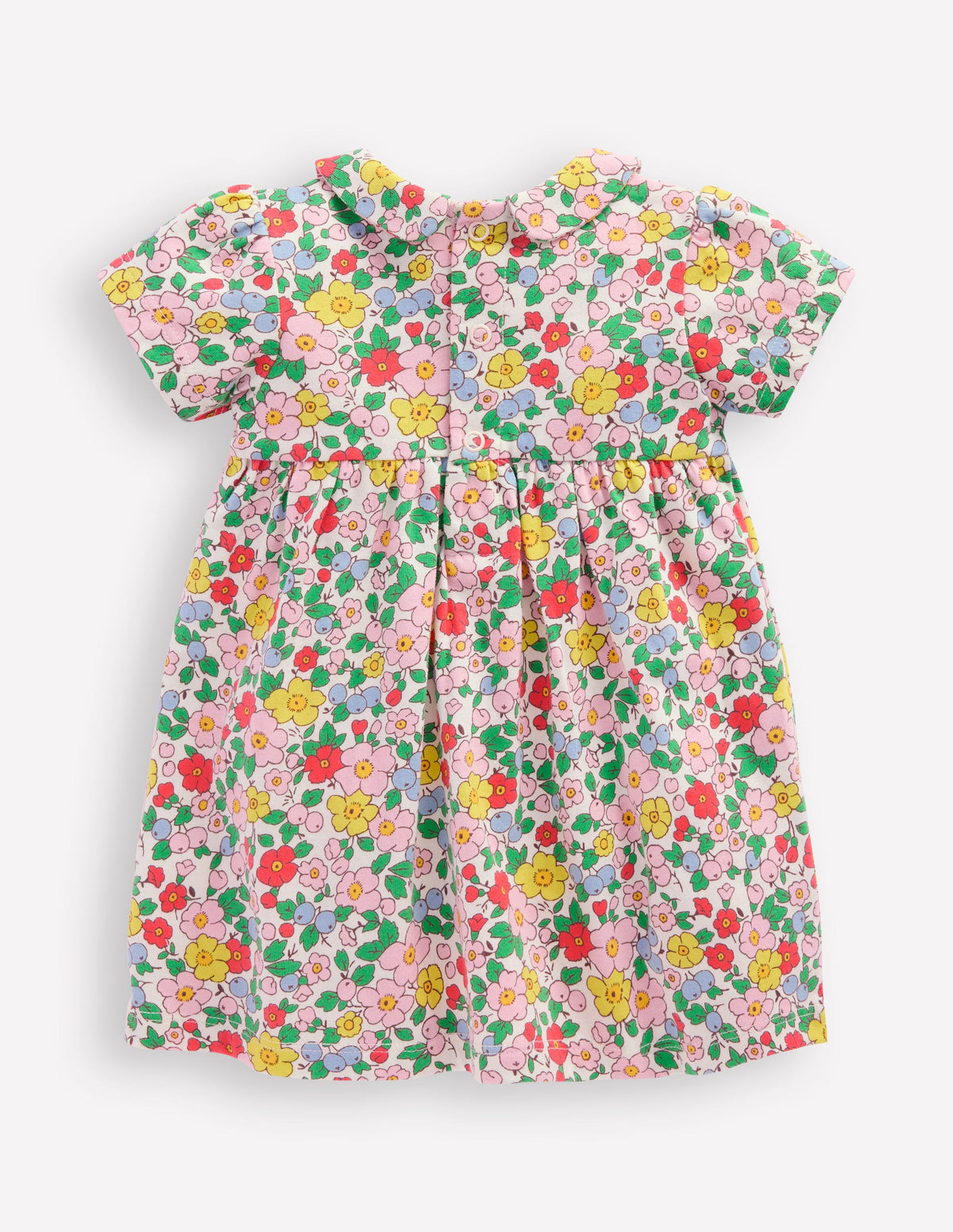 Jersey Peter Pan Collar Dress-Vanilla White Apple Blossom - Image 2