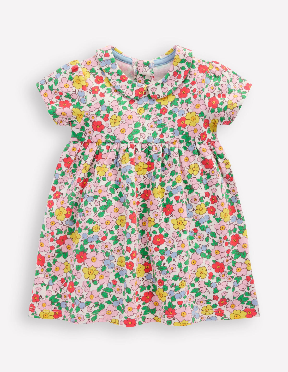 Jersey Peter Pan Collar Dress-Vanilla White Apple Blossom - Image 1