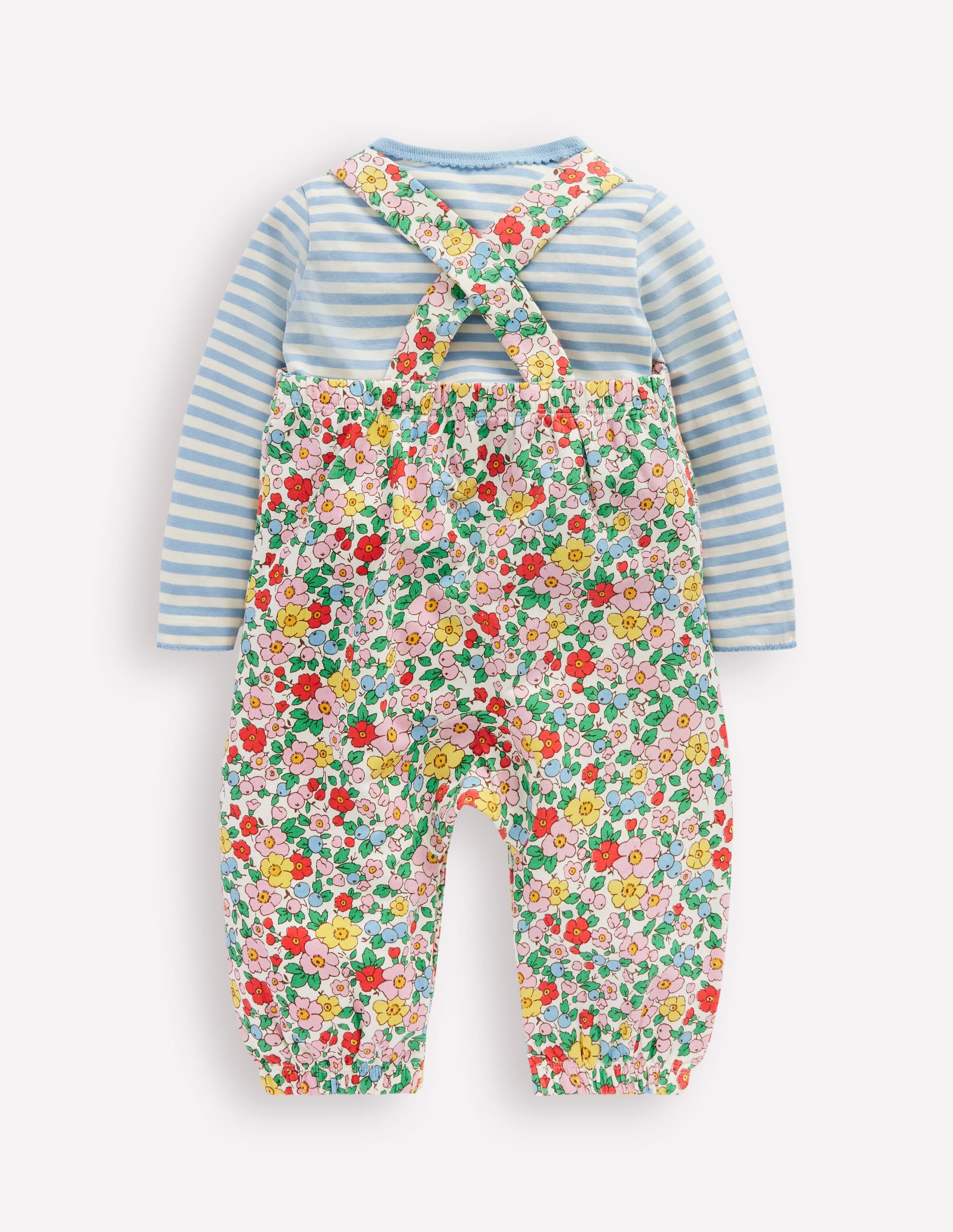 Jersey Dungaree Set-Eggnog Apple Blossom - Image 2