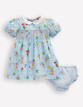Traditional Smock Dress-Niagara Mist May Day