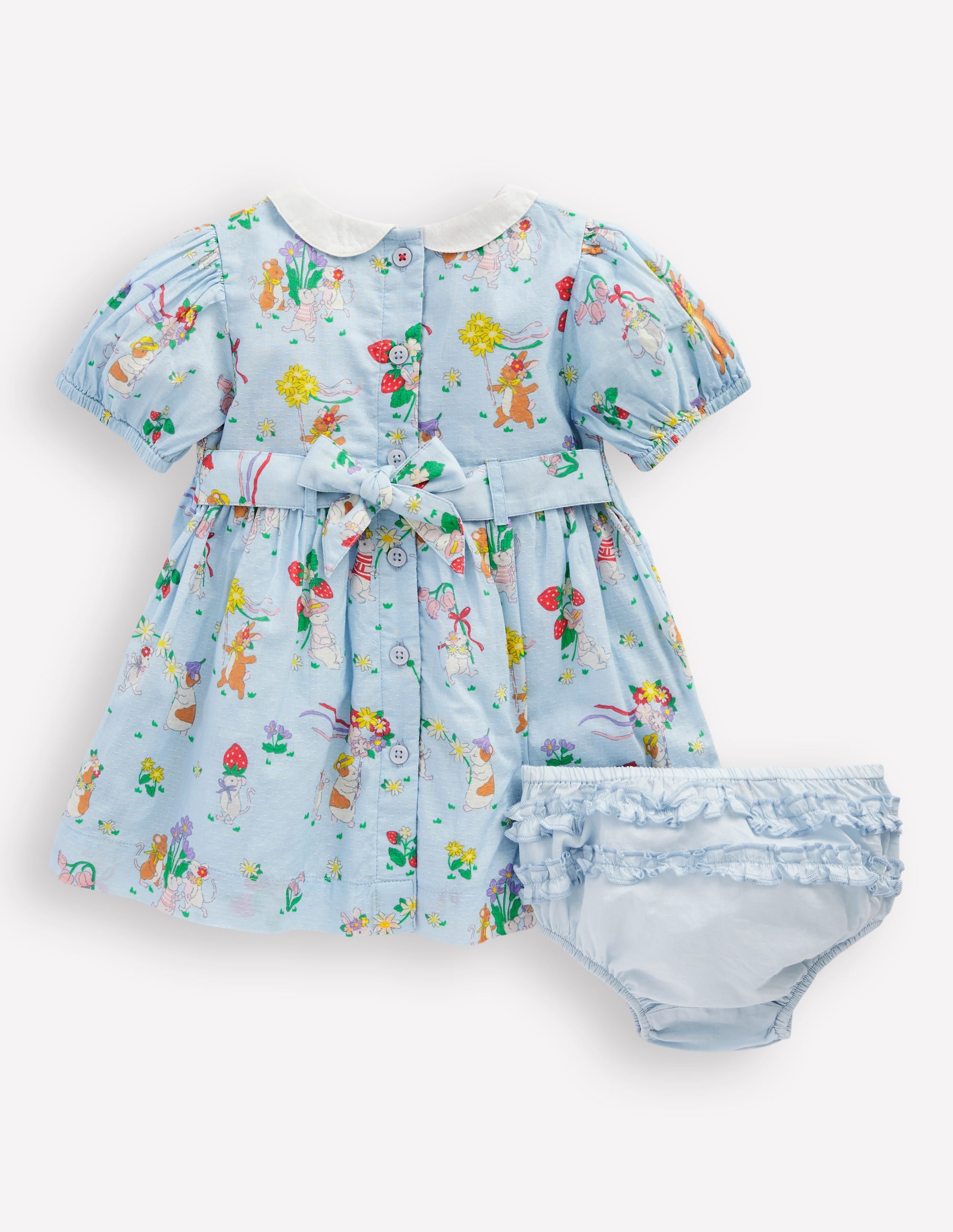 Traditional Smock Dress-Niagara Mist May Day - Image 2