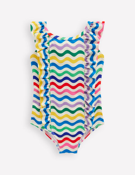 Frilly Swimsuit-Multi Small Wave