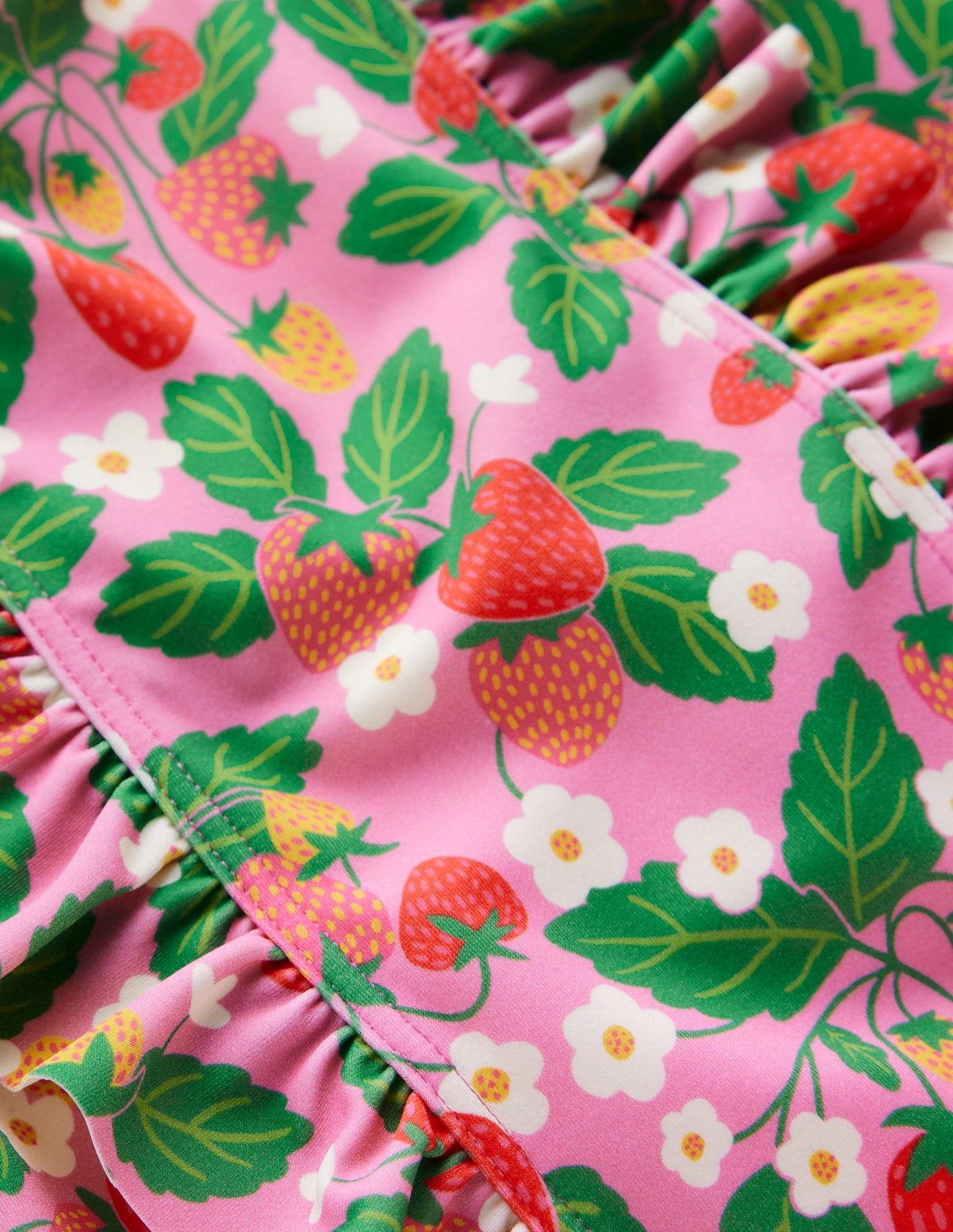 Frilly Swimsuit-Pink Strawberry Patch