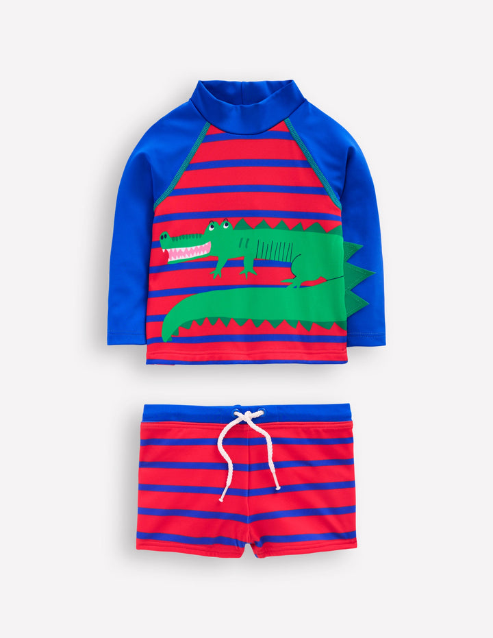 Fun Rash Vest Set-Gallery Blue/Poppy Red Croc