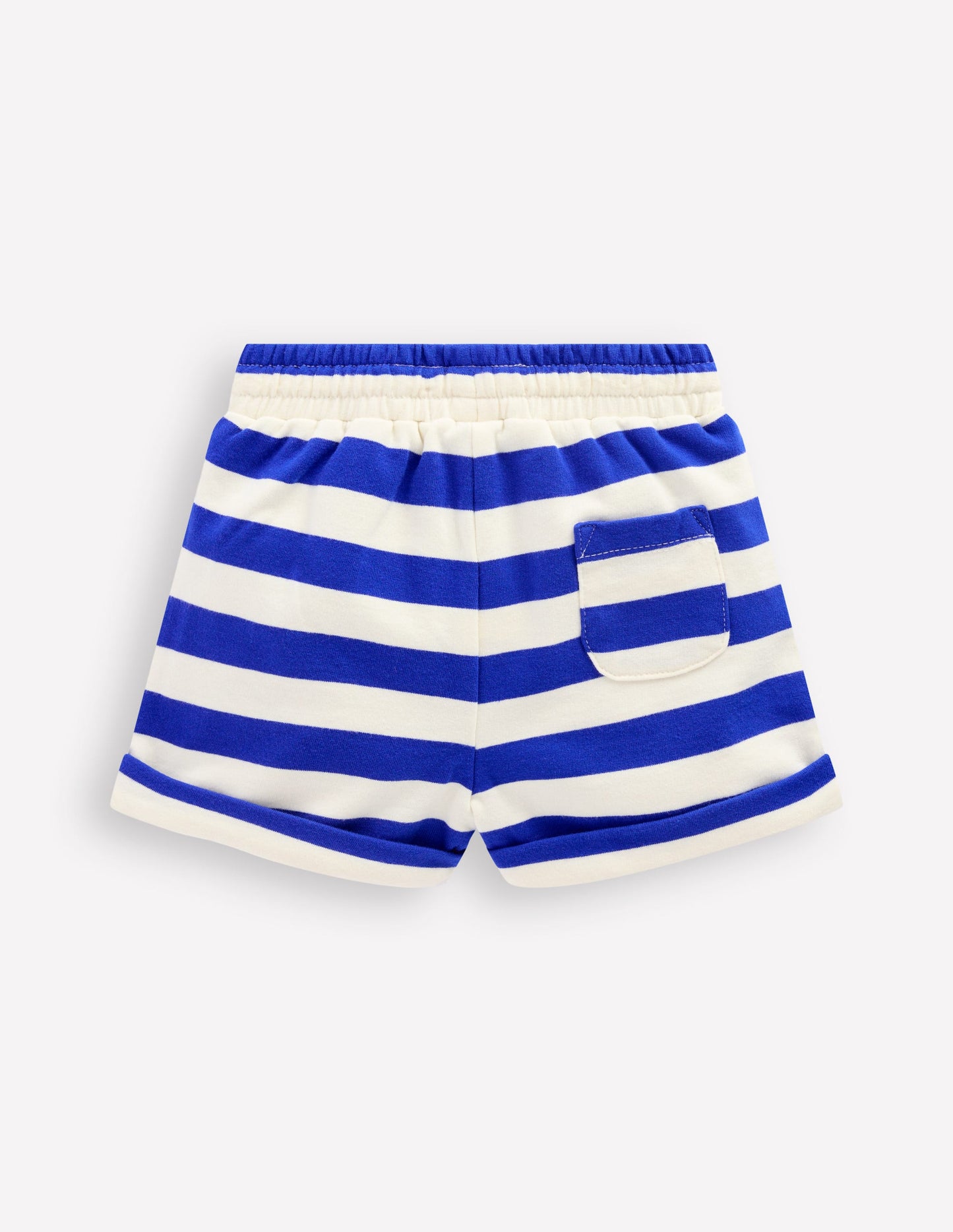 Boys Jersey Shorts-Bright Blue & Soft Ivory