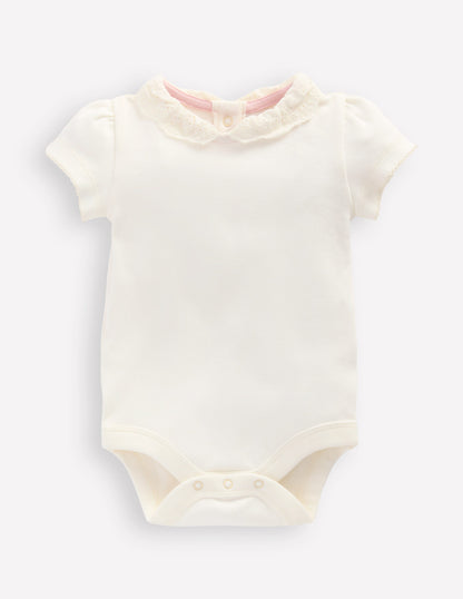 Broderie Collared Body-Soft Ivory