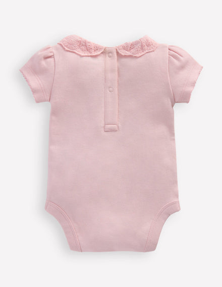 Broderie Collared Body-French Pink