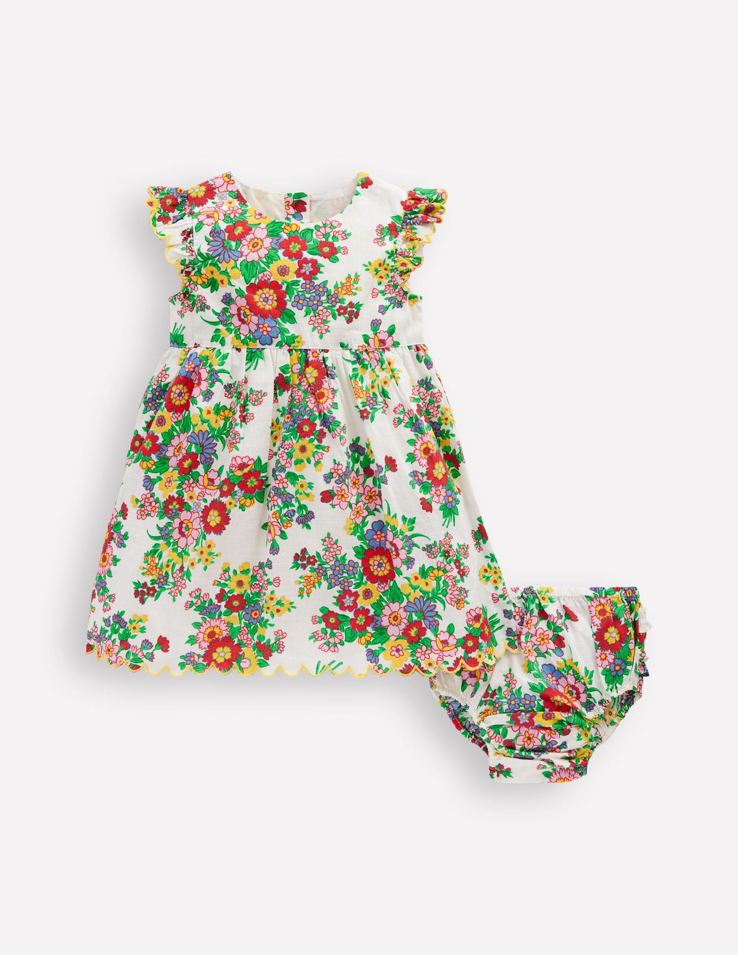 Woven Frill Dress-Multi Floral