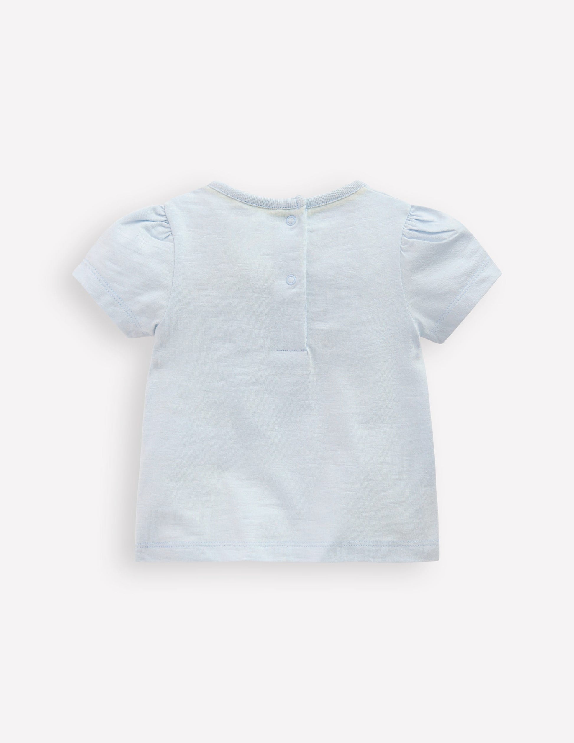 Girls Puff Sleeve Logo T-Shirt-Cloud Blue Dalmation Unicycle-2