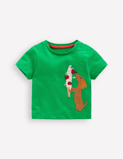 Fun Appliqué T-shirt-Sapling Green