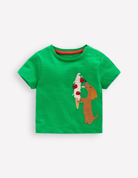 Fun Appliqué T-shirt-Sapling Green