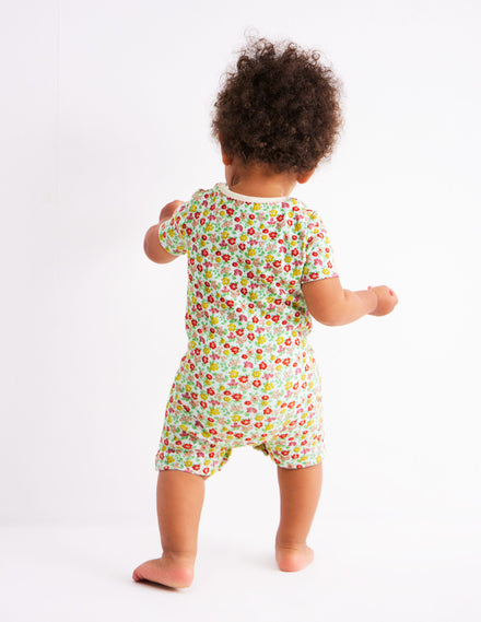 Twin Pack Short Rompers-Multi Summer Flowerbed