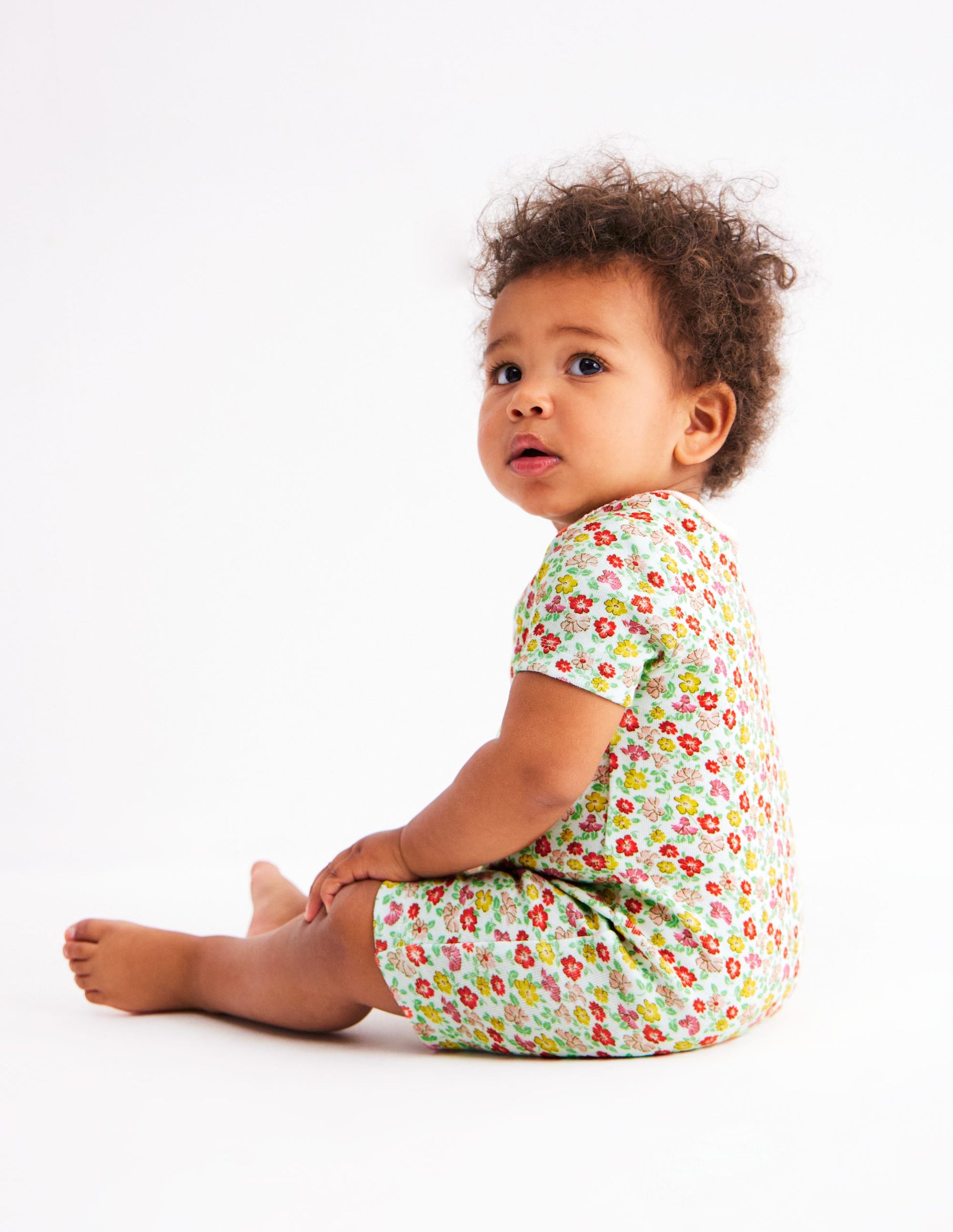 Twin Pack Short Rompers-Multi Summer Flowerbed-3