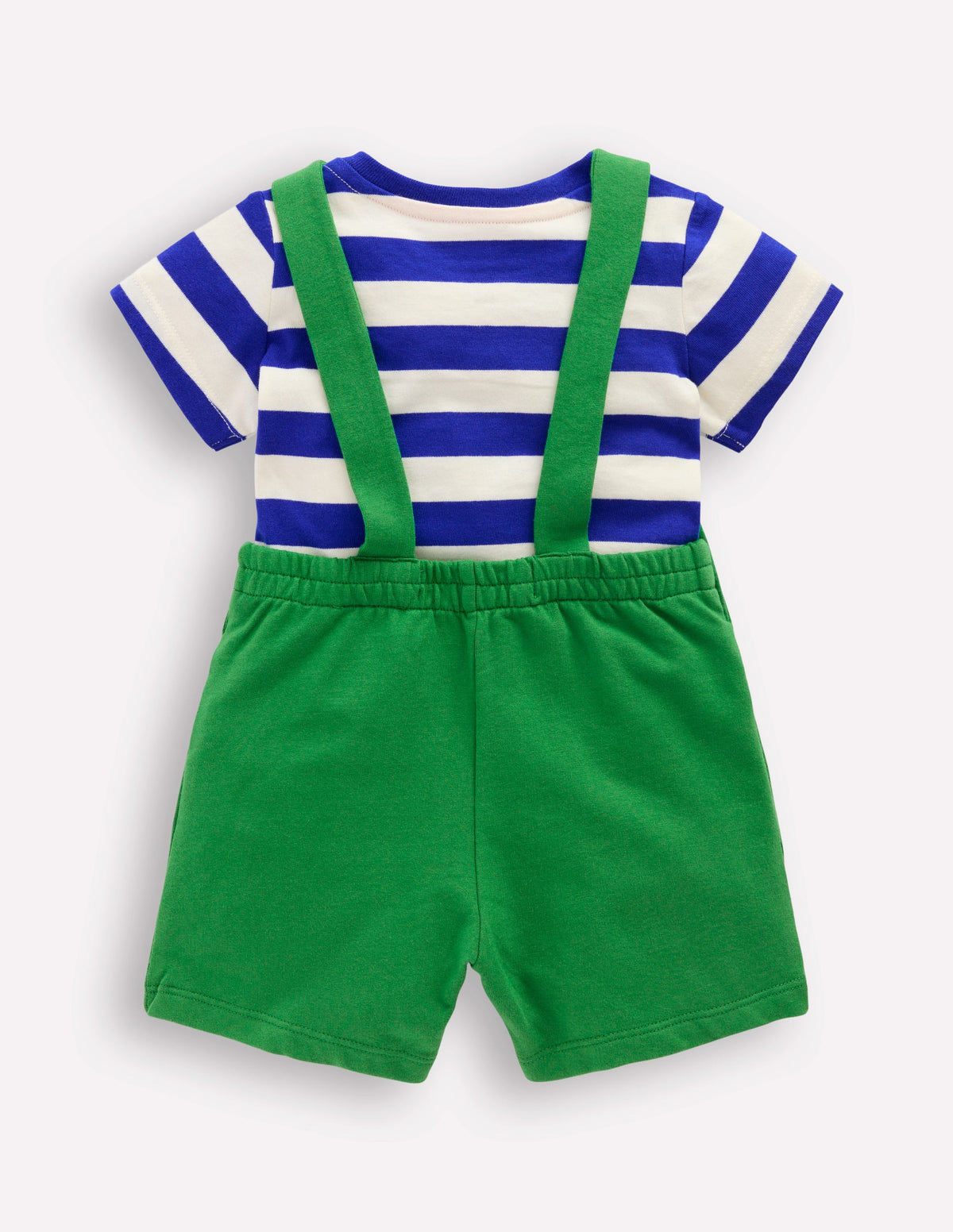 Boucle Jersey Dungaree Set-Green Jungle Animals - Image 5