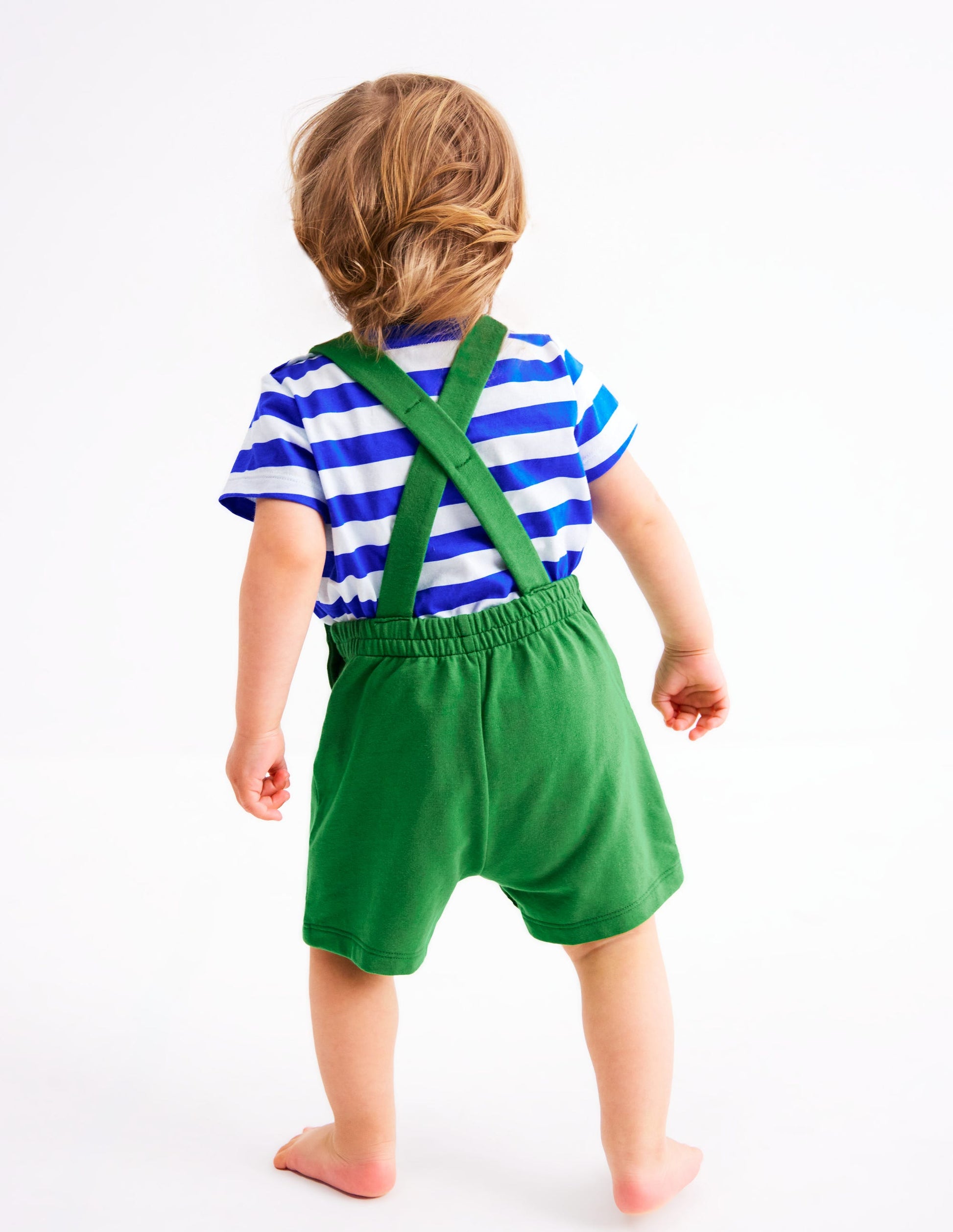 Boucle Jersey Dungaree Set-Green Jungle Animals-3