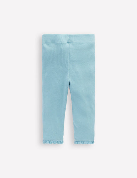 Ribbed Leggings-Vintage Blue