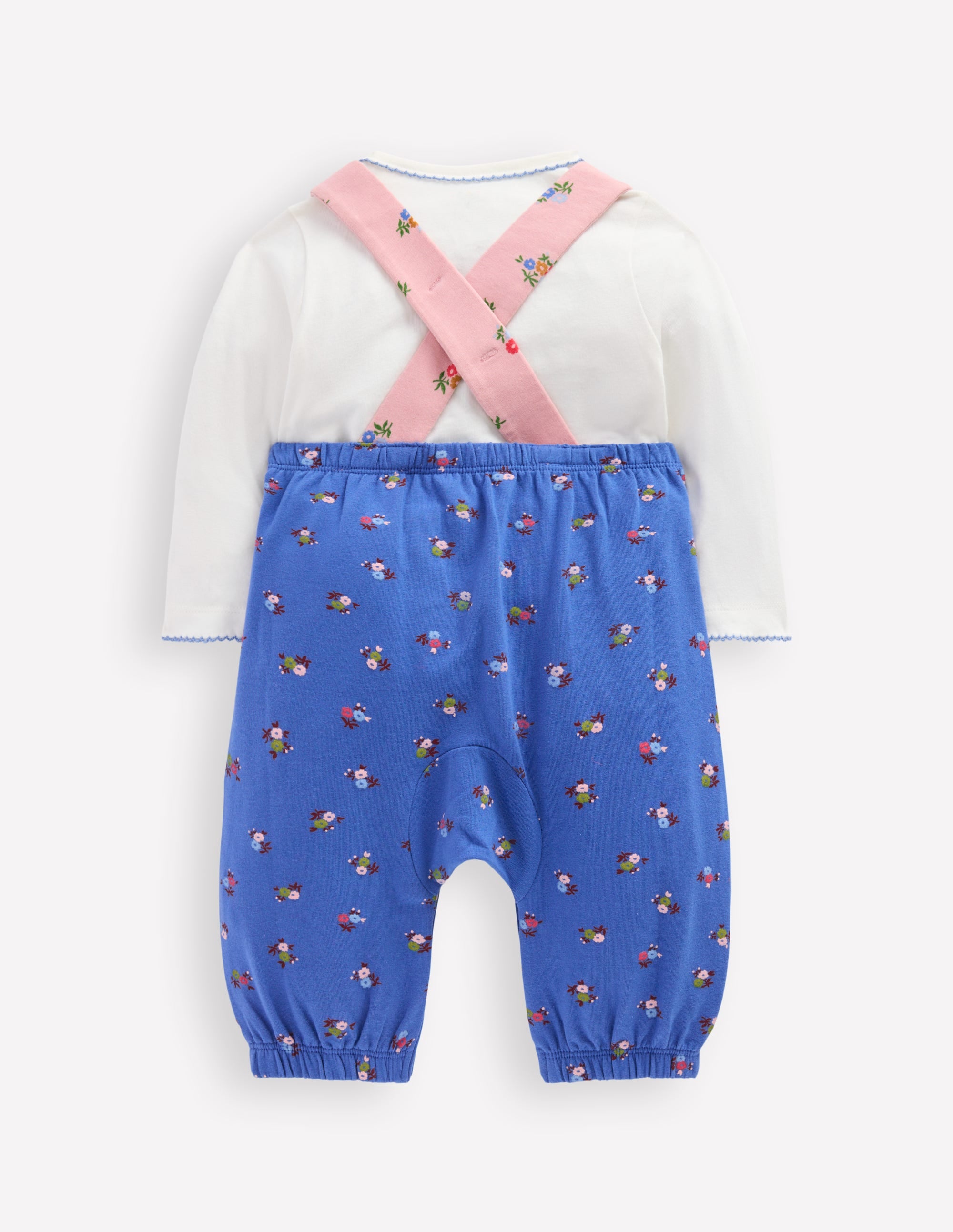 Jersey Dungaree Set-Multi Spaced Ditsy - Image 2