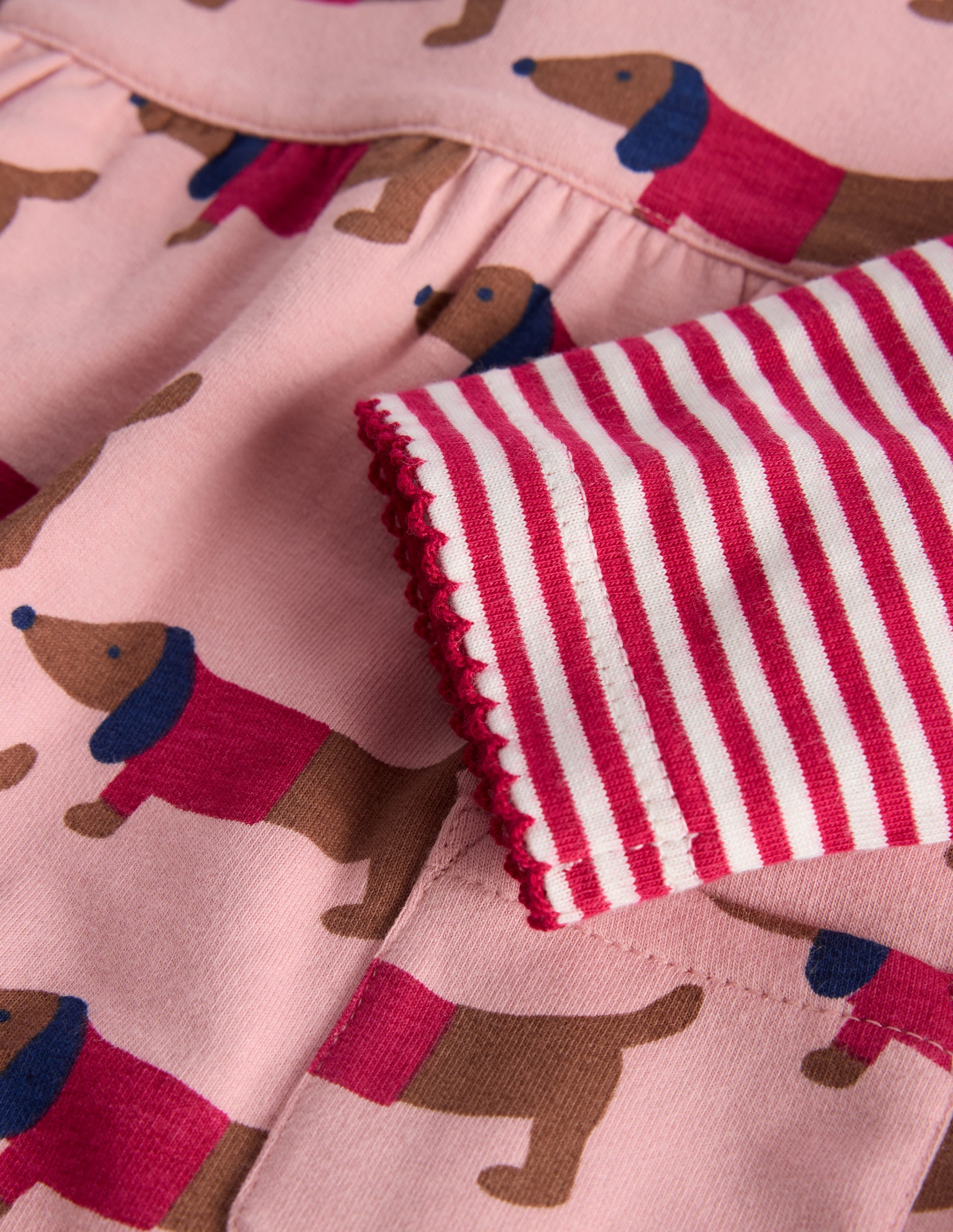 Jersey Dungaree Set-Pink Sausage Dogs - Image 3
