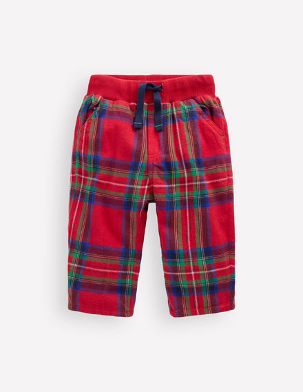 Cosy Lined Trousers-Red Check