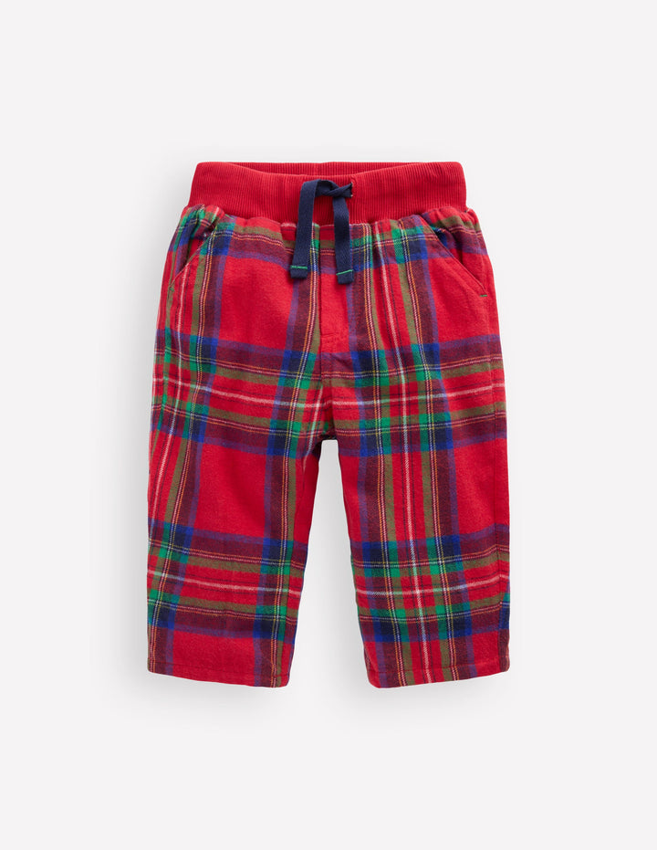 Cosy Lined Trousers-Red Check