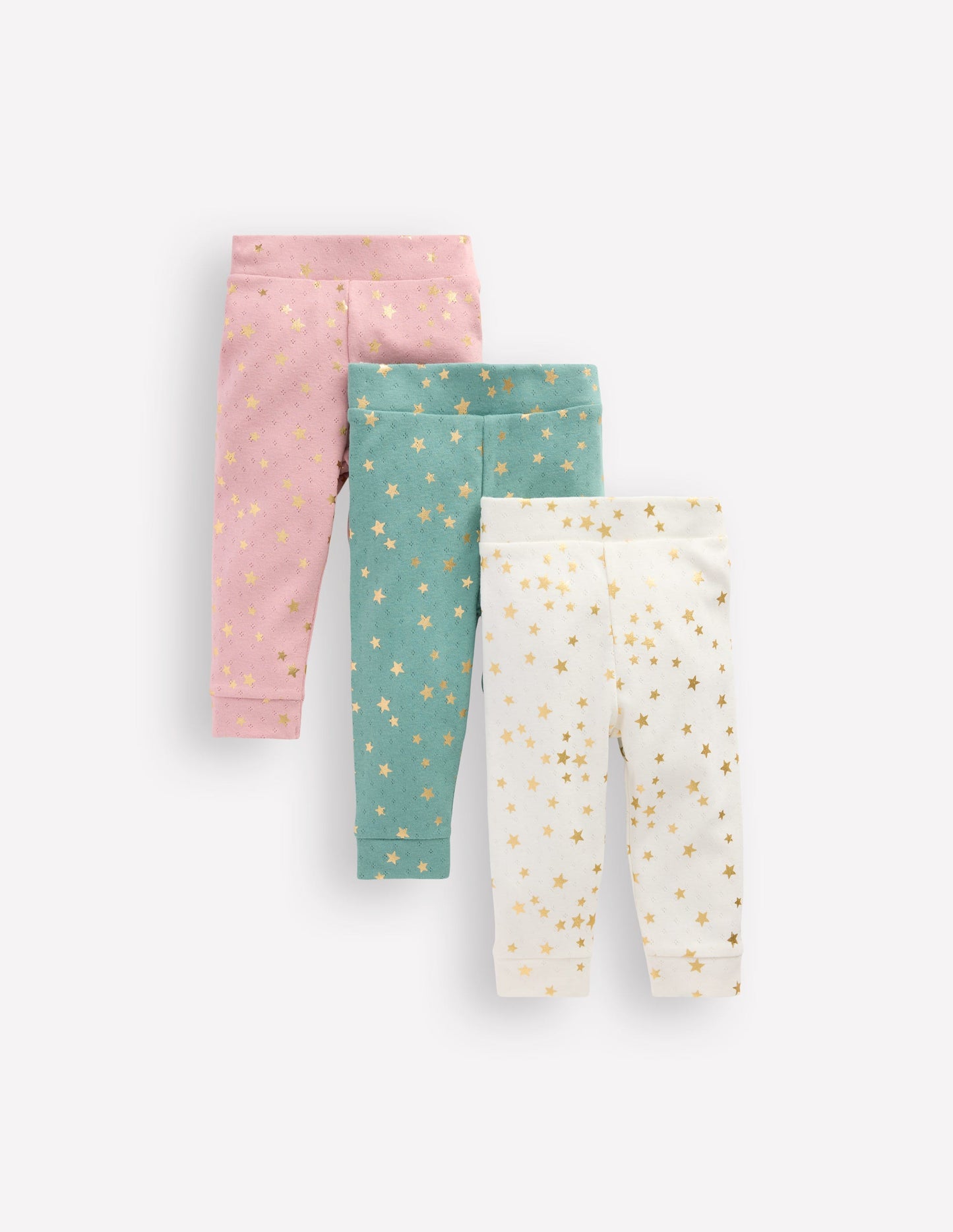 3-pack Pointelle Leggings-Multi Foil Stars